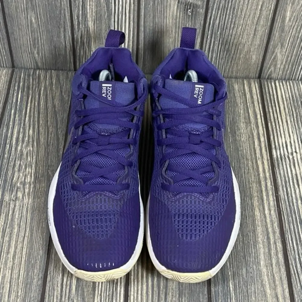 Nike Zoom Rev TB Basketball Shoes Sneakers Y5.5 W7 Purple Silver 922048-500‎